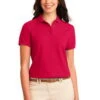 Port Authority Womens Silk Touch Polo Shirt Red