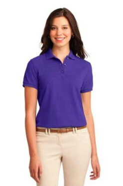 Port Authority Womens Silk Touch Polo Shirt Purple