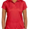 Harriton Womens 4 Oz Polytech Polo Red
