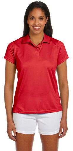 Harriton Womens 4 Oz Polytech Polo Red