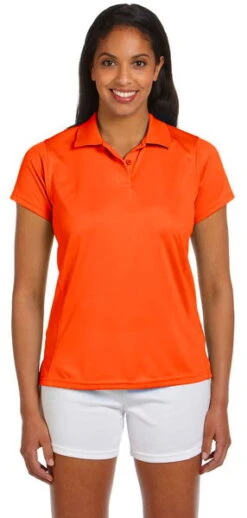 Harriton Womens 4 Oz Polytech Polo Orange