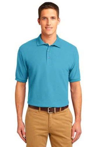 Port Authority Mens Silk Touch Polo Shirt Maui Blue 1 Port Authority Mens Silk Touch Polo Shirt Maui Blue