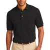 Port Authority Mens Pique Knit Sport Black