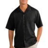 Port Authority Mens Easy Care Camp Shirt Black