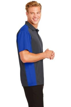 Sport-Tek Mens Colorblock Micropique Sport-Wick Polo Grey/Royal -Bowling Shop 5c306077 2fc8 4da2 9ec0 ab1767b82790