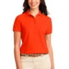 Port Authority Womens Silk Touch Polo Shirt Orange