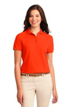 Port Authority Womens Silk Touch Polo Shirt Orange