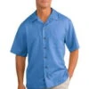 Port Authority Mens Easy Care Camp Shirt Blue