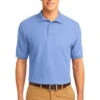 Port Authority Mens Silk Touch Polo Shirt Light Blue