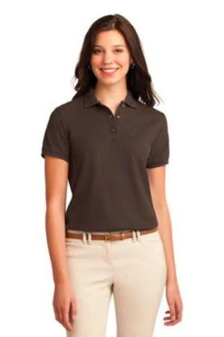 Port Authority Womens Silk Touch Polo Shirt Coffee Bean