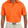Harriton Mens 4 Oz Polytech Polo Orange
