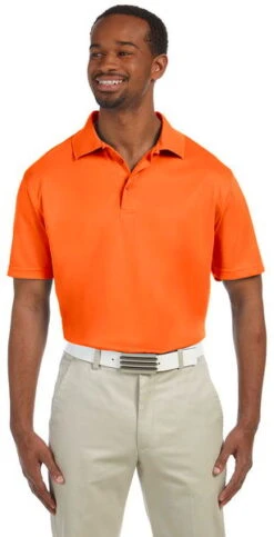 Harriton Mens 4 Oz Polytech Polo Orange