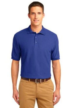 Port Authority Mens Silk Touch Polo Shirt Mediterranean Blue