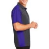 Sport-Tek Mens Colorblock Micropique Sport-Wick Polo Grey/Purple