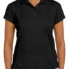 Harriton Womens 4 Oz Polytech Polo Black