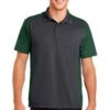 Sport-Tek Mens Colorblock Micropique Sport-Wick Polo Grey/Green