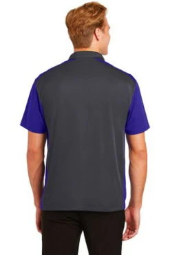 Sport-Tek Mens Colorblock Micropique Sport-Wick Polo Grey/Purple -Bowling Shop c8fc74b8 0def 47e6 98fd 0d999de7e506