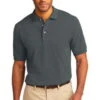 Port Authority Mens Pique Knit Sport Steel Grey