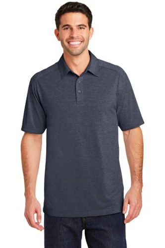 Port Authority Mens Digi Heather Performance Polo Dark Grey 1 Port Authority Mens Digi Heather Performance Polo Dark Grey