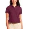 Port Authority Womens Silk Touch Polo Shirt Burgundy